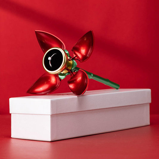 Elegant Diamond Ring Display Flower – With Ring – Luxury Gift Presentation