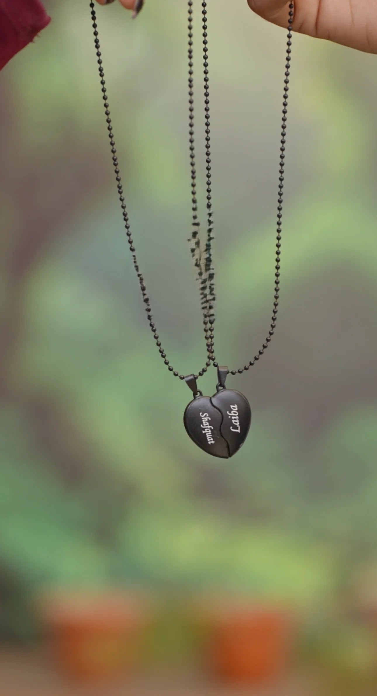 Broken Heart Couple Neckalce - Custom Name - Couple Neckalce