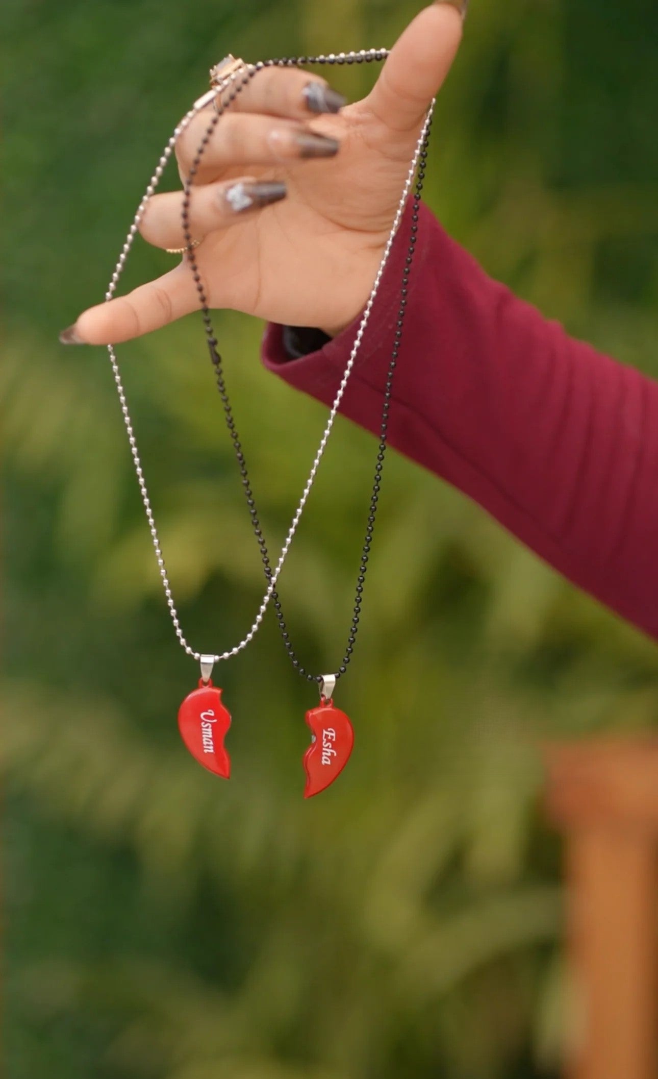 Broken Heart Couple Neckalce - Custom Name - Couple Neckalce