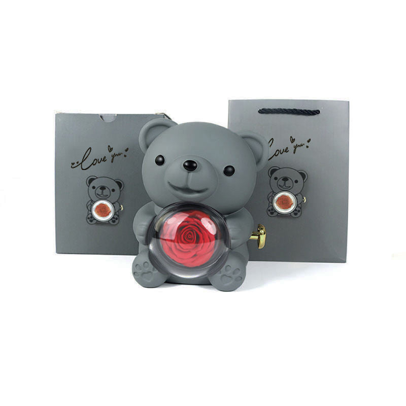 Luxury Teddy Bear Rose Gift Box – With Ring – Large Decorative Edition