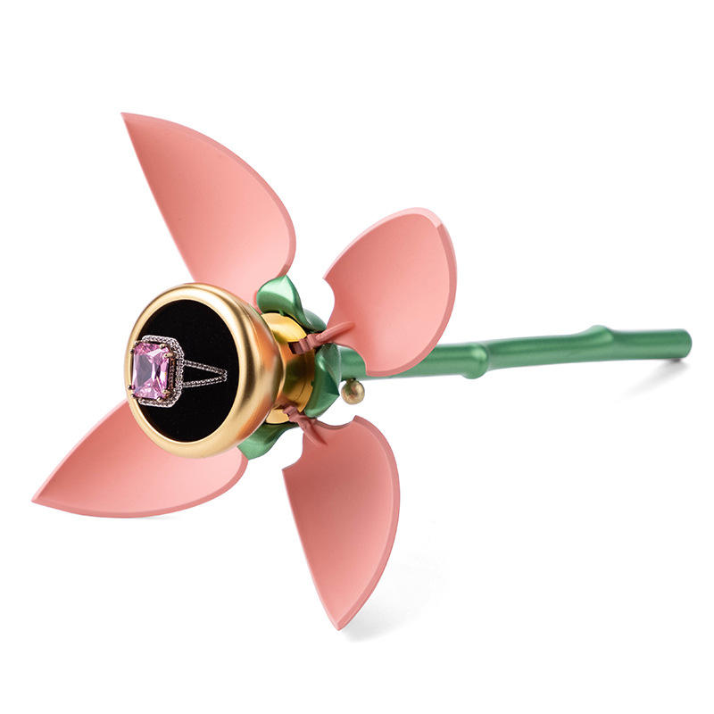 Elegant Diamond Ring Display Flower – With Ring – Luxury Gift Presentation
