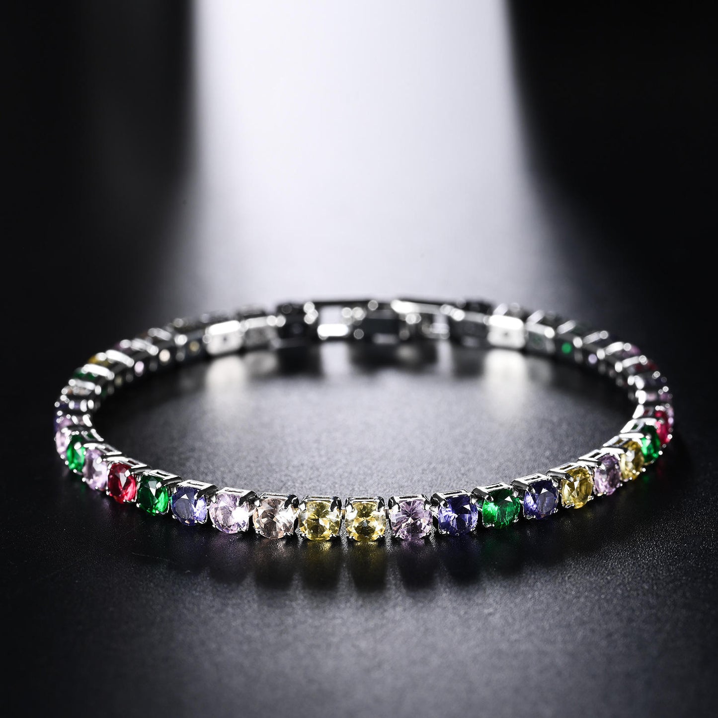 Elegant  Crystal Tennis Bracelet – Luxury Sterling Silver Finish