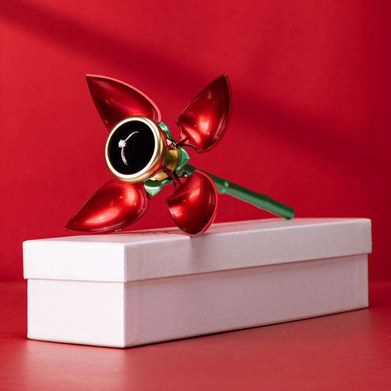 Elegant Diamond Ring Display Flower – With Ring – Luxury Gift Presentation