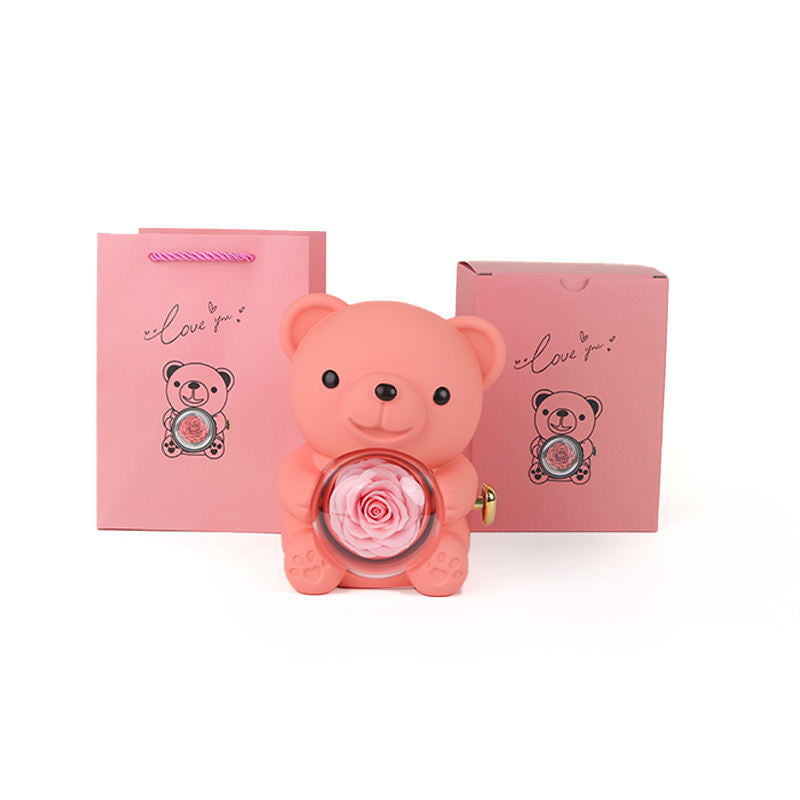 Luxury Teddy Bear Rose Gift Box – With Ring – Large Decorative Edition