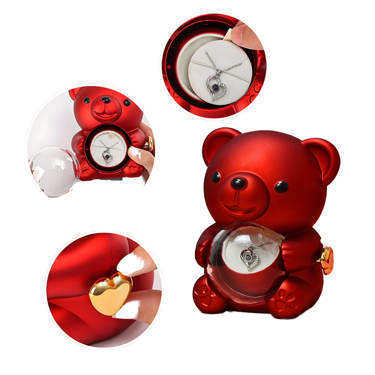 Luxury Teddy Bear Rose Gift Box – With Ring – Large Decorative Edition