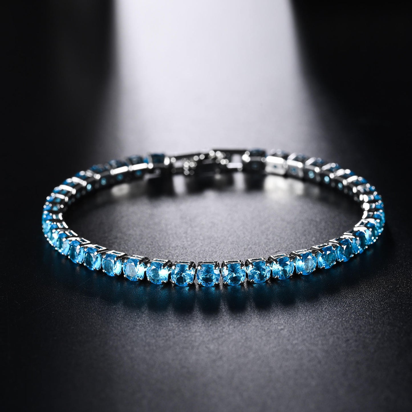 Elegant  Crystal Tennis Bracelet – Luxury Sterling Silver Finish