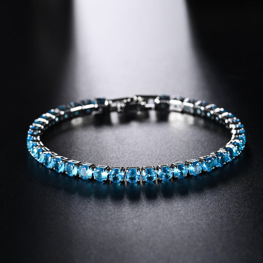 Elegant  Crystal Tennis Bracelet – Luxury Sterling Silver Finish
