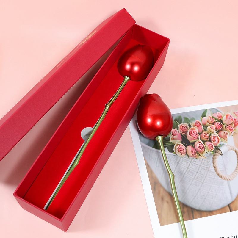 Luxury Metallic Rose Gift Box – Elegant Single Stem Presentation