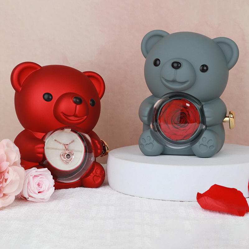 Luxury Teddy Bear Rose Gift Box – With Ring – Large Decorative Edition