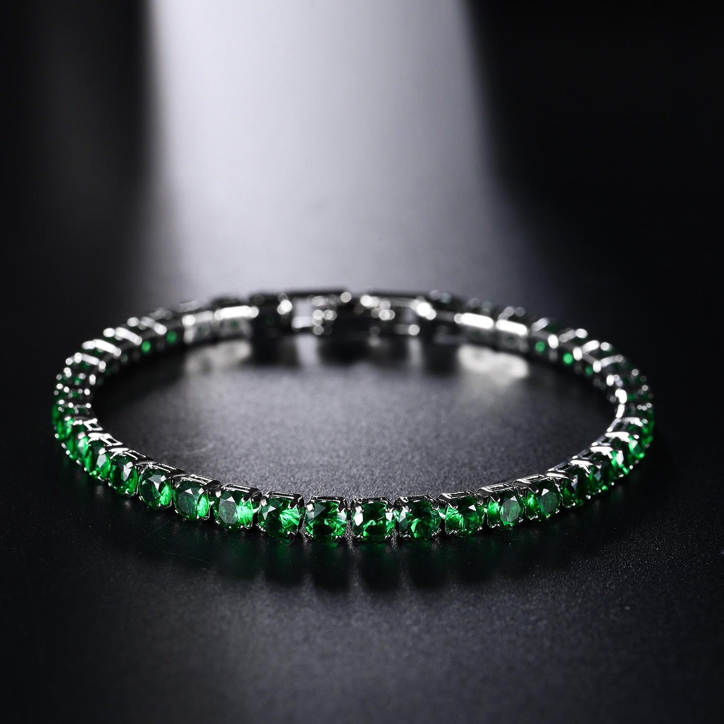 Elegant  Crystal Tennis Bracelet – Luxury Sterling Silver Finish
