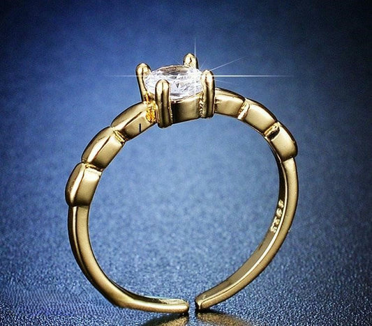 Golden Stone Ring Adjustable
